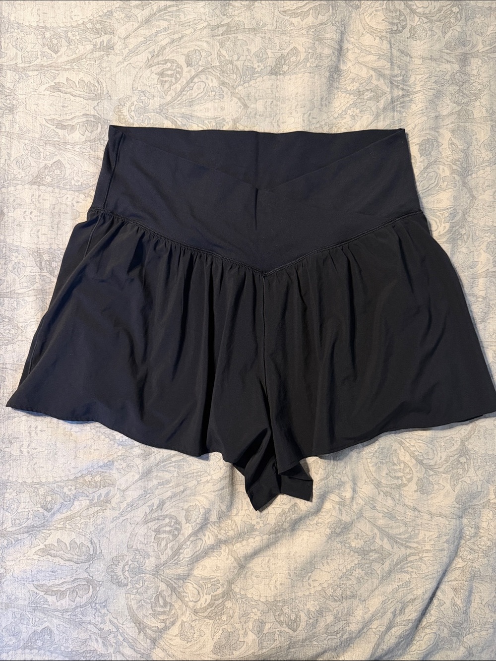 aerie Black High-Waist Flared Skort
